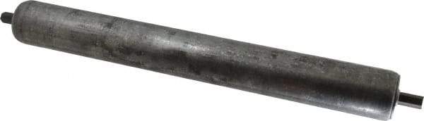 Made in USA - Replacement Conveyor Roller for 16 Inches Between Frame - 1.9 Inch Diameter, 7/16 Inch Axle, Galvanized Steel Finish, 14 Gage - Benchmark Tooling