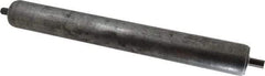 Made in USA - Replacement Conveyor Roller for 16 Inches Between Frame - 1.9 Inch Diameter, 7/16 Inch Axle, Galvanized Steel Finish, 14 Gage - Benchmark Tooling