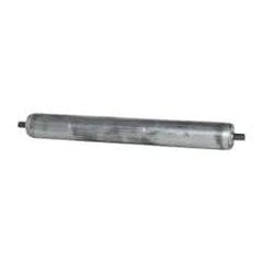 Made in USA - Replacement Conveyor Roller for 28 Inches Between Frame - 1.9 Inch Diameter, 7/16 Inch Axle, Galvanized Steel Finish, 14 Gage - Benchmark Tooling