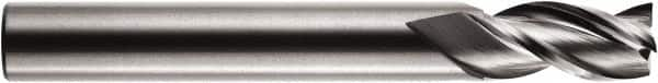 RobbJack - 5/8", 1-1/4" LOC, 5/8" Shank Diam, 3-1/2" OAL, 3 Flute, Solid Carbide Square End Mill - Single End, Uncoated, Spiral Flute, 35° Helix, Centercutting, Right Hand Cut, Right Hand Flute, Series A1-303 - Benchmark Tooling