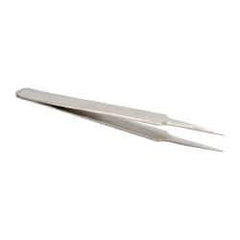 Value Collection - 4-11/32" OAL 4-SA Dumont-Style Swiss Pattern Tweezers - Indented Shanks with Beveled Edges, Extra-Honed Points - Benchmark Tooling