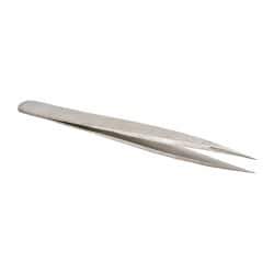 Value Collection - 4-3/4" OAL OO-SA Dumont-Style Swiss Pattern Tweezers - Thick Shanks with Flat Edges, Honed, Blunt Points - Benchmark Tooling