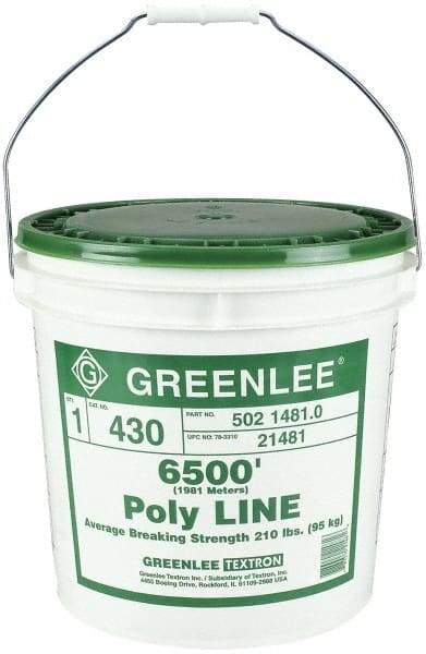 Greenlee - 6,500 Ft. Long, Polyline Rope - 210 Lb. Breaking Strength - Benchmark Tooling