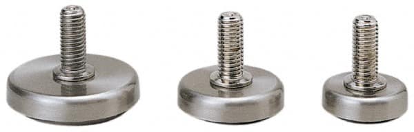 Sugatsune - 3/8-16 Bolt Thread, Stud Mount Leveling Pad & Mount - 88 Max Lb Capacity, 1-17/64" Base Diam - Benchmark Tooling