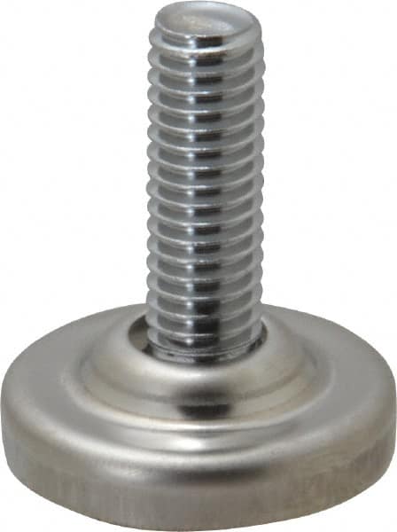 Sugatsune - 3/8-16 Bolt Thread, Stud Mount Leveling Pad & Mount - 352 Max Lb Capacity, 1-17/64" Base Diam - Benchmark Tooling