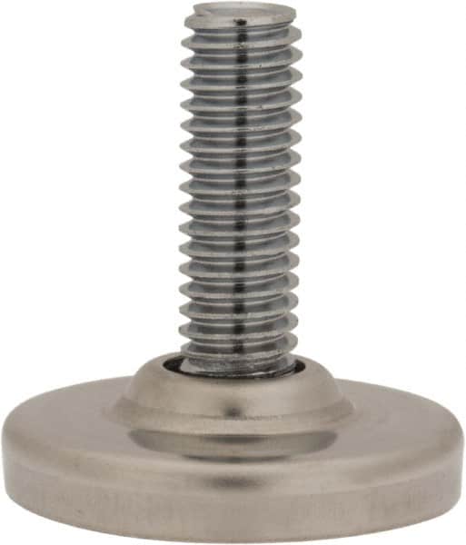 Sugatsune - 3/8-16 Bolt Thread, Stud Mount Leveling Pad & Mount - 352 Max Lb Capacity, 1-27/64" Base Diam - Benchmark Tooling