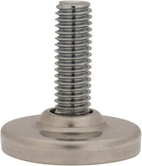 Sugatsune - 3/8-16 Bolt Thread, Stud Mount Leveling Pad & Mount - 352 Max Lb Capacity, 1-27/64" Base Diam - Benchmark Tooling