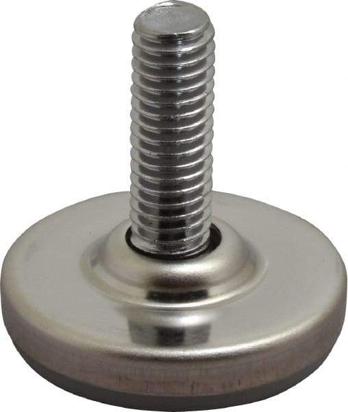 Sugatsune - 3/8-16 Bolt Thread, Stud Mount Leveling Pad & Mount - 352 Max Lb Capacity, 1-37/64" Base Diam - Benchmark Tooling