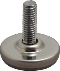 Sugatsune - 3/8-16 Bolt Thread, Stud Mount Leveling Pad & Mount - 352 Max Lb Capacity, 1-37/64" Base Diam - Benchmark Tooling