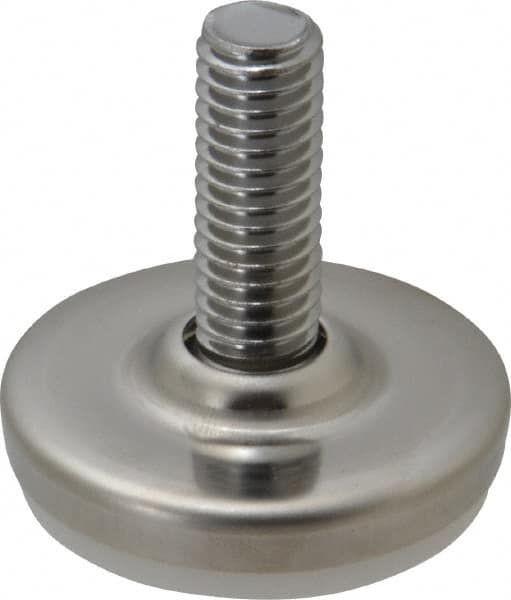 Sugatsune - 1/2-12 Bolt Thread, Stud Mount Leveling Pad & Mount - 352 Max Lb Capacity, 1-31/32" Base Diam - Benchmark Tooling