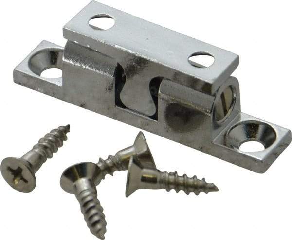 Sugatsune - 1.97" Long x 0.39" Wide x 0.63" High, Zinc Alloy Tension Catch - Chrome Plated, 2.9(6.4) N/Lb Pull Force, 3.1(6.8) N/Lb Push Force, 1-3/16" Long Strike, 23/64" Wide Strike - Benchmark Tooling