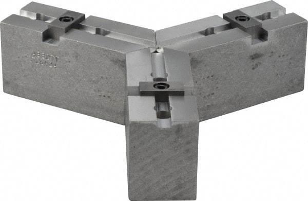 Abbott Workholding Products - Tongue & Groove Attachment, Square Soft Lathe Chuck Jaw - 3 Jaws, Aluminum, 1-3/4" Btw Mount Hole Ctrs, 4" Long x 1-1/2" Wide x 2" High, 5/16" Groove, 3/8" Fastener - Benchmark Tooling