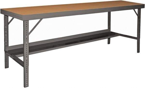 Durham - 120 Wide x 36" Deep x 26" High, Steel Workbench - Folding Legs, Gray - Benchmark Tooling