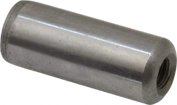 Gibraltar - 1/2" Diam x 1-1/4" Pin Length C-1215 Case Hardened Steel Pull Out Dowel Pin - 1 Beveled & 1 Threaded End - Benchmark Tooling