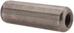 Gibraltar - 1/2" Diam x 1-1/2" Pin Length C-1215 Case Hardened Steel Pull Out Dowel Pin - 1 Beveled & 1 Threaded End - Benchmark Tooling