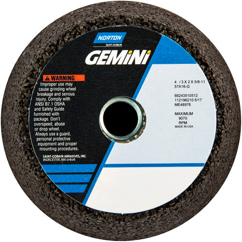 4″ / 3″ × 2″ × 5/8″-11 Gemini Snagging Wheel Type 11 Flaring Cup 16 Grit Aluminum Oxide - Benchmark Tooling