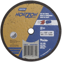 4″ × 0.035″ × 3/8″ NorZon Plus Small Diameter Cut-Off Wheel Type 01 Straight Aluminum Oxide - Benchmark Tooling