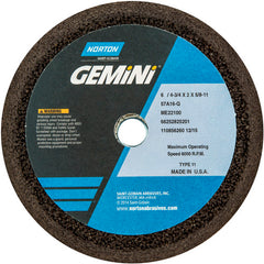 6″ / 4 3/4″ × 2″ × 5/8″-11 Gemini Snagging Wheel Type 11 Flaring Cup 16 Grit Aluminum Oxide - Benchmark Tooling