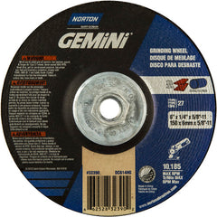 ‎6 × 1/4 × 5/8 - 11″ Gemini Grinding Wheel A 24 S Type 27 - Benchmark Tooling