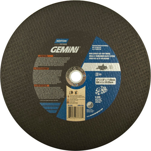 12″ × 1/8″ × 1″ Metal High Speed Cut-Off Wheel Type 01 Straight Aluminum Oxide - Benchmark Tooling