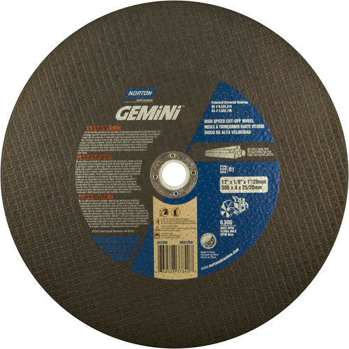 12″ × 1/8″ × 1″ Ductile High Speed Cut-Off Wheel Type 01 Straight 24 Grit Silicon Carbide - Benchmark Tooling