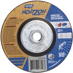 ‎6″ × 1/8″ × 5/8″-11 NorZon Plus Non-Woven Depressed Center Wheel Type 27 24 Grit - Benchmark Tooling