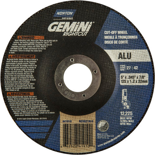 5″ × 0.045″ × 7/8″ Gemini Non-Woven Depressed Center Wheel Type 27 24 Grit - Benchmark Tooling