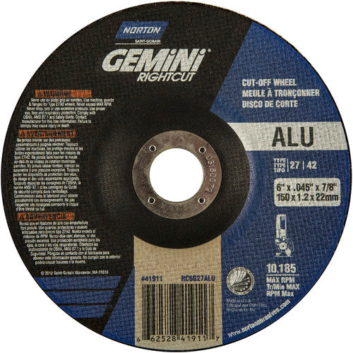 6″ × 0.045″ × 7/8″ Gemini Non-Woven Depressed Center Wheel Type 27 24 Grit - Benchmark Tooling