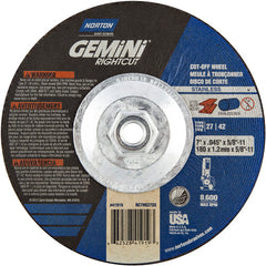 ‎7″ × 0.045″ × 5/8″-11 Gemini Non-Woven Depressed Center Wheel Type 27 24 Grit