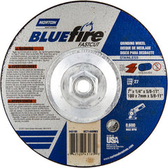 7″ × 1/4″ × 5/8″ BlueFire Non-Woven Depressed Center Wheel Type 27 Zirconia Alumina / Aluminum Oxide - Benchmark Tooling