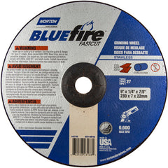 9″ × 1/4″ × 7/8″ BlueFire Non-Woven Depressed Center Wheel Type 27 Zirconia Alumina / Aluminum Oxide - Benchmark Tooling