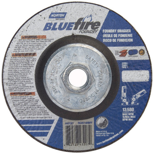 ‎4-1/2″ × 1/4″ × 5/8″ BlueFire Non-Woven Depressed Center Wheel Type 27 - Benchmark Tooling