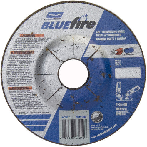 ‎4-1/2 × 1/8 × 7/8″ BlueFire Grinding Wheel ZA 30 U Type 27 - Benchmark Tooling