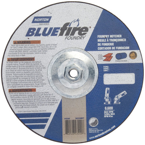 9″ × 1/8″ × 5/8″ BlueFire Non-Woven Depressed Center Wheel Type 27 Zirconia Alumina / Aluminum Oxide - Benchmark Tooling