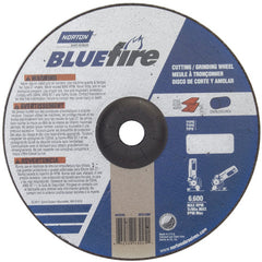 9″ × 1/8″ × 7/8″ BlueFire Non-Woven Depressed Center Wheel Type 27 Zirconia Alumina / Aluminum Oxide - Benchmark Tooling