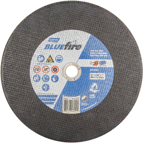 12″ × 7/64″ × 1″ BlueFire Chopsaw Cut-Off Wheel Type 01 Straight Zirconia Alumina/Aluminum Oxide - Benchmark Tooling