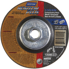 ‎4-1/2″ × 1/8″ × 5/8″ NorZon Plus Non-Woven Depressed Center Wheel Type 27 - Benchmark Tooling