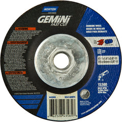 ‎4-1/2 × 1/4 × 5/8 - 11″ Gemini Fast Cut Grinding Wheel A 24 N BDA Type 27 - Benchmark Tooling