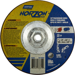 7″ × 1/8″ × 5/8″ NorZon Plus Non-Woven Depressed Center Wheel Type 27 - Benchmark Tooling