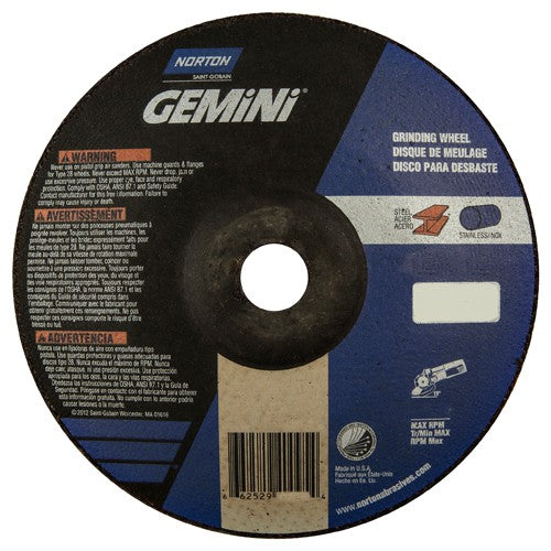 7″ × 1/4″ × 7/8″ Gemini Non-Woven Depressed Center Wheel Type 28 Saucer Aluminum Oxide - Benchmark Tooling