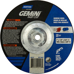 ‎7 × 1/4 × 5/8 - 11″ Gemini Fast Cut Grinding Wheel A 24 N Type 27 - Benchmark Tooling