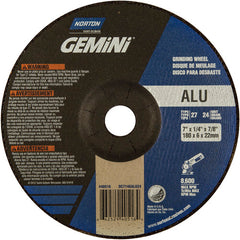 7″ × 1/4″ × 7/8″ Gemini Non-Woven Depressed Center Wheel Type 27 24 Grit Aluminum Oxide - Benchmark Tooling