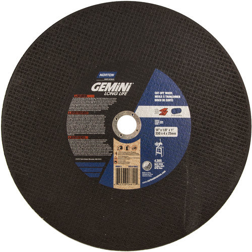 14″ × 1/8″ × 1″ Gemini Stationary Saw Cut-Off Wheel Aluminum Oxide - Benchmark Tooling