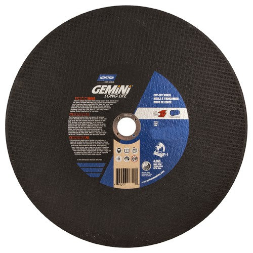 14 × 3/32 × 1″ Gemini Long Life Chop Saw Cut-Off Wheel A 36 P Type 01/41 - Benchmark Tooling