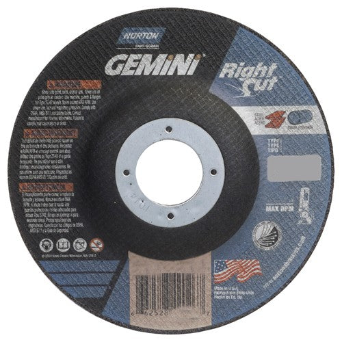 ‎4-1 /2″ × 0.045″ × 7/8″ Gemini Right Angle Cut-Off Wheel Type 27/42 Aluminum Oxide - Benchmark Tooling