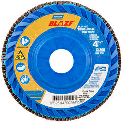 ‎4-1/2 × 7/8″ Blaze Plastic Flat Flap Disc Type 27 120 Grit R980P Premium Ceramic Alumina - Benchmark Tooling