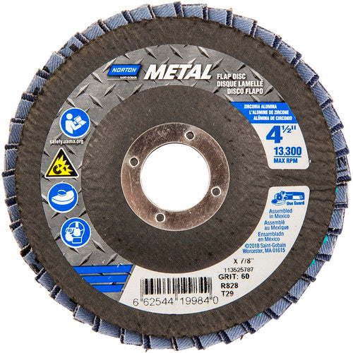 ‎4-1/2 × 7/8″ Metal Fiberglass Conical Flap Disc Type 29 P60 Grit R828 Zirconia Alumina - Benchmark Tooling