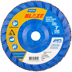 7 × 7/8″ Blaze Plastic Flat Flap Disc Type 27 60 Grit R980P Premium Ceramic Alumina - Benchmark Tooling