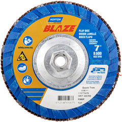 ‎7 × 5/8 - 11″ Blaze Plastic Flat Flap Disc Type 27 60 Grit R980P Premium Ceramic Alumina - Benchmark Tooling