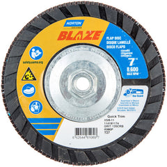 ‎7 × 5/8 - 11″ Blaze Plastic Flat Flap Disc Type 27 120 Grit R980P Premium Ceramic Alumina - Benchmark Tooling